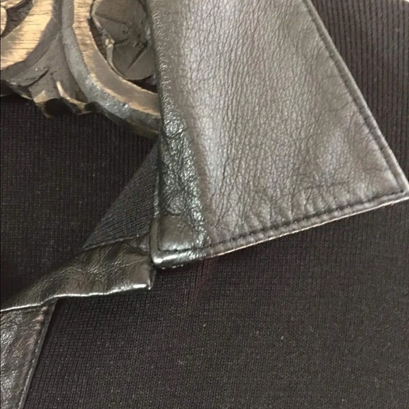 Geoffrey Beene Women Sweater Leather Collar Black Medium Silk Blend - Picture 10 of 10